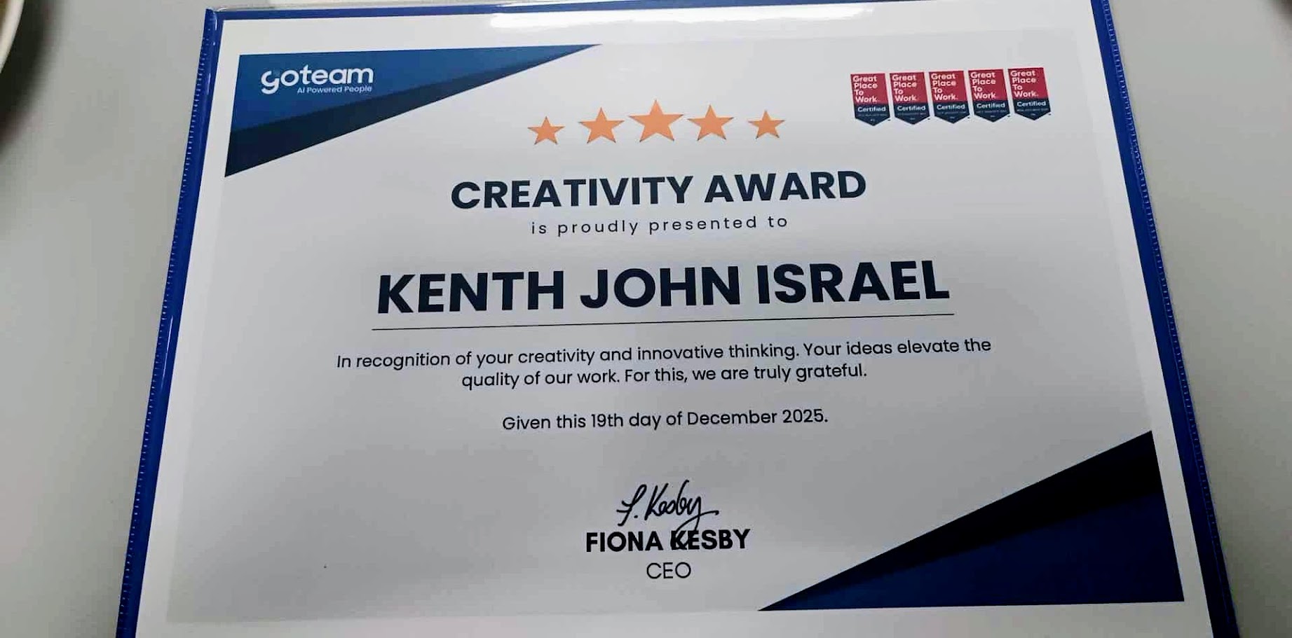Creativity Award